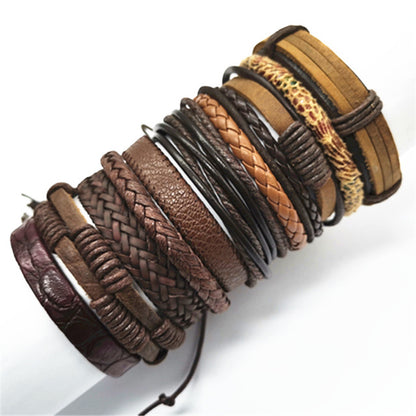 Fashion Bracelets 10pcs Set Wrap Woven Fashion Handmade Men