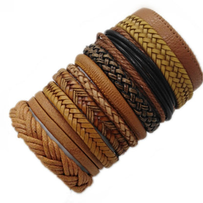 Fashion Bracelets 10pcs Set Wrap Woven Fashion Handmade Men