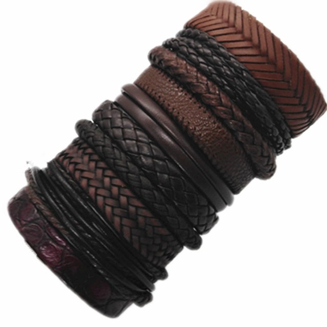 Fashion Bracelets 10pcs Set Wrap Woven Fashion Handmade Men