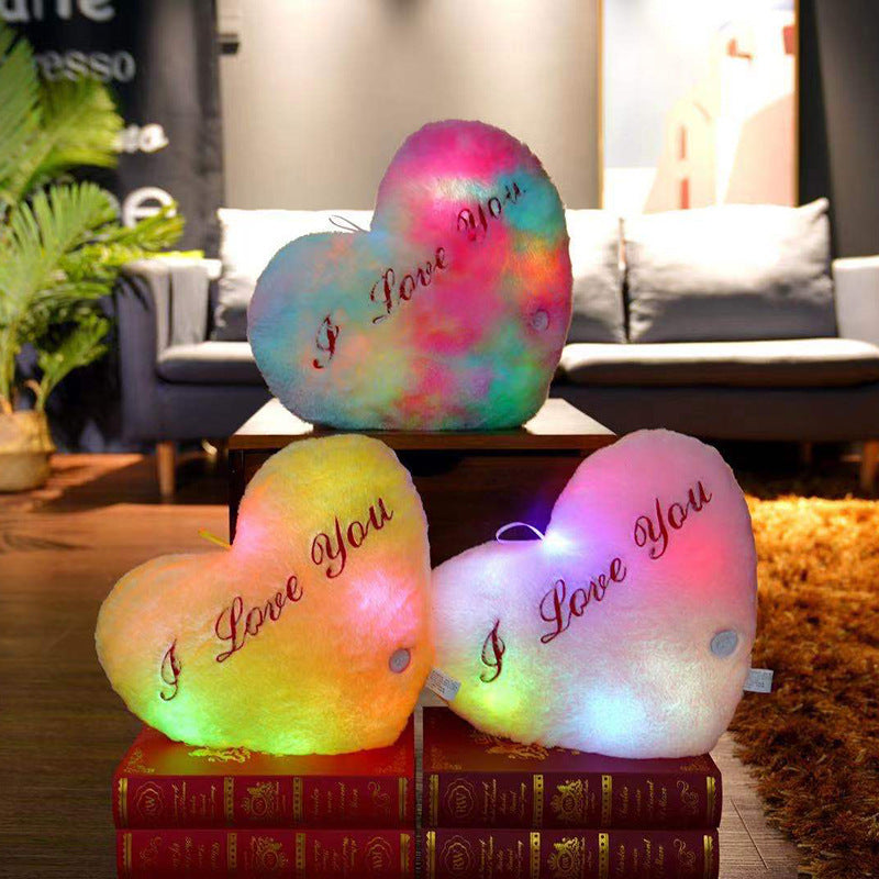 Colorful Glow Pillow Plush Toys Valentine's Day Girlfriend Gift