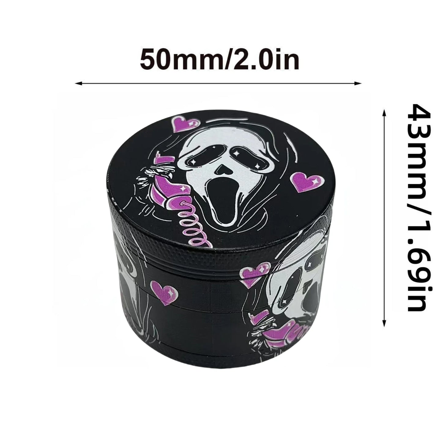 50mm Pink Ghost Herb Grinder Metal 4-layers