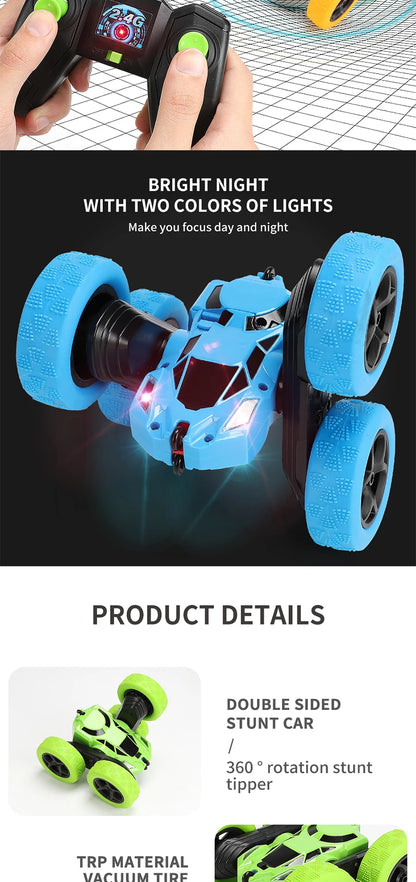 Double Sided Flip 2.4G Remote Control 360 Deree Rotation Off Road Drift RC