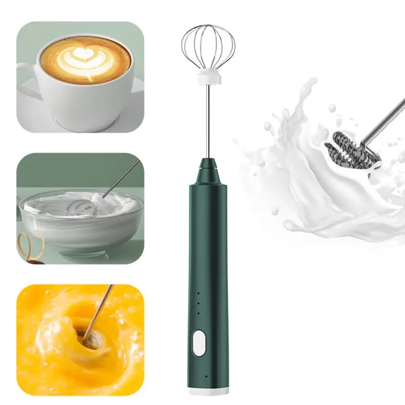 1 PCS USB Rechargeable Handheld Egg Beater 3 Speeds