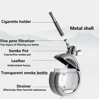 R&R Portable Double Filter Water Smoking Pipe