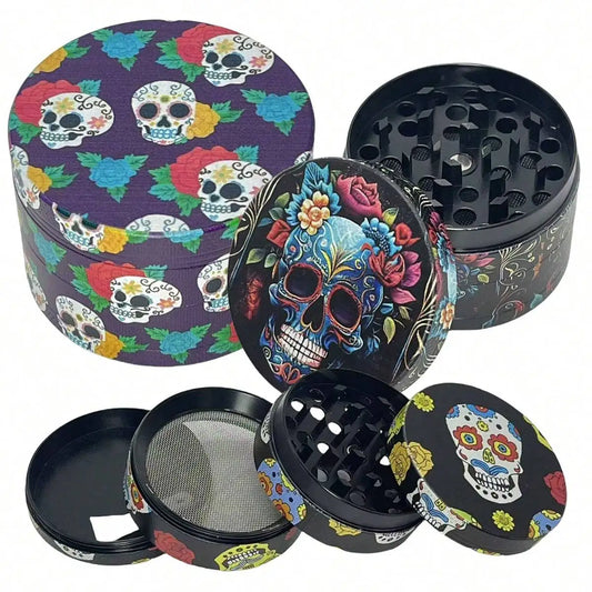 2inch Metal Skull Herb Grinder 4-Layers