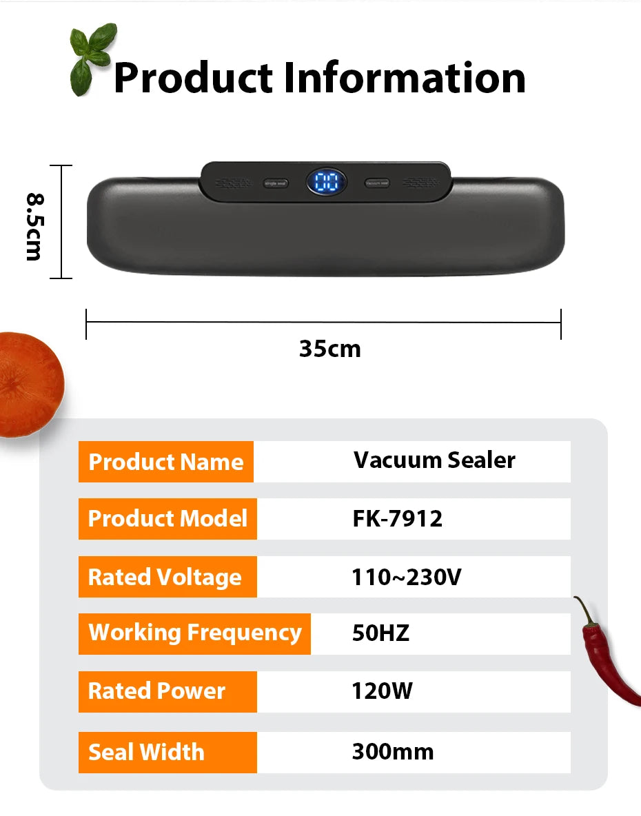 Food Vacuum Sealer with Free 10pcs Vacuum bags