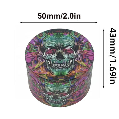 2inch Metal Skull Herb Grinder 4-Layers