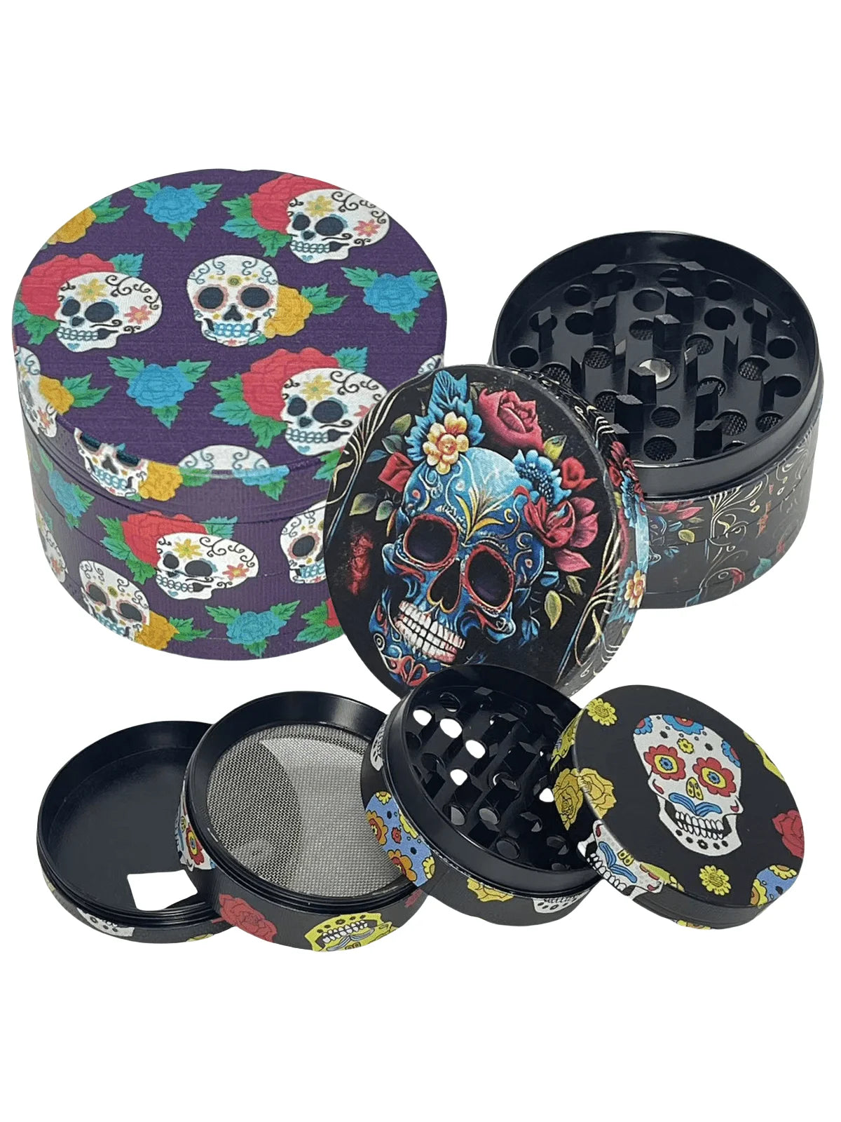 2inch Metal Skull Herb Grinder 4-Layers