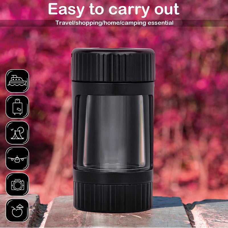 4 In 1 LED Tobacco Storage Jar with Grinder