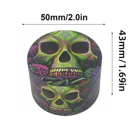 2inch Metal Skull Herb Grinder 4-Layers