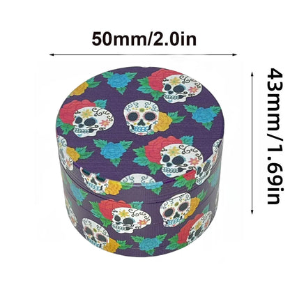 2inch Metal Skull Herb Grinder 4-Layers