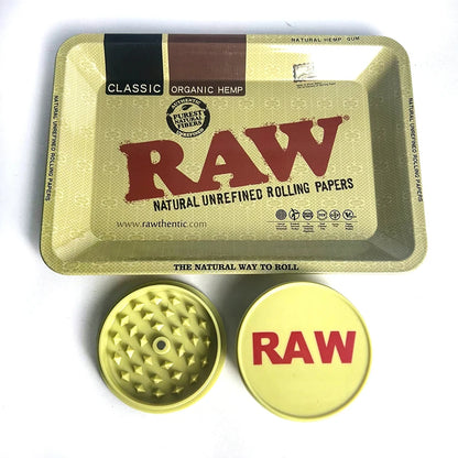 2-layer 50mm Herbal Tobacco Grinder Herb Metal Rolling Tray Kit