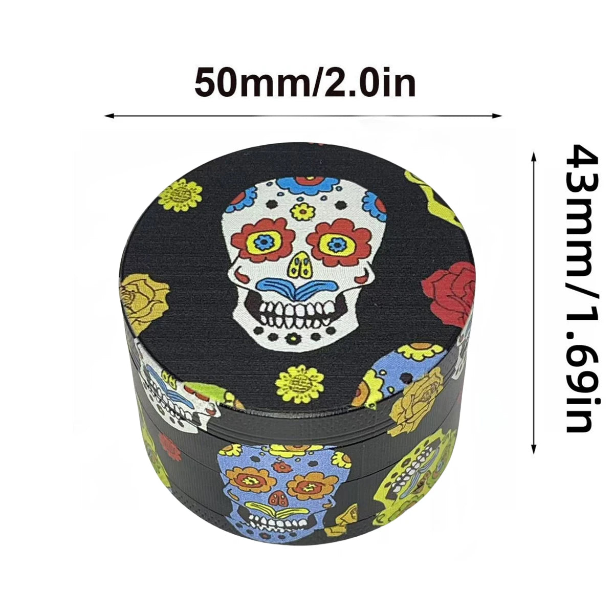 2inch Metal Skull Herb Grinder 4-Layers