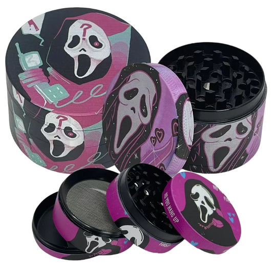 50mm Pink Ghost Herb Grinder Metal 4-layers