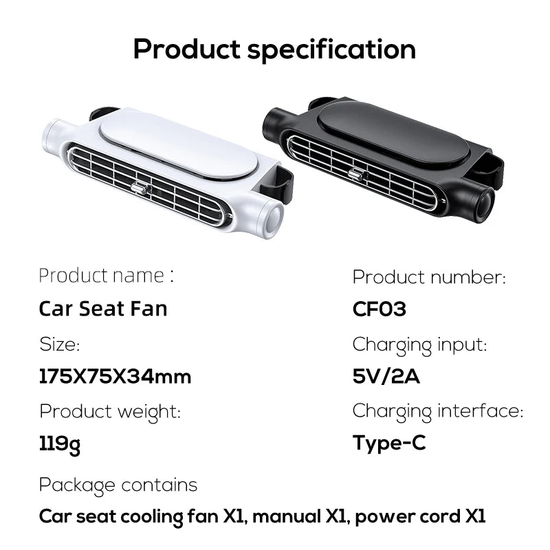 Portable Car Seat Fan