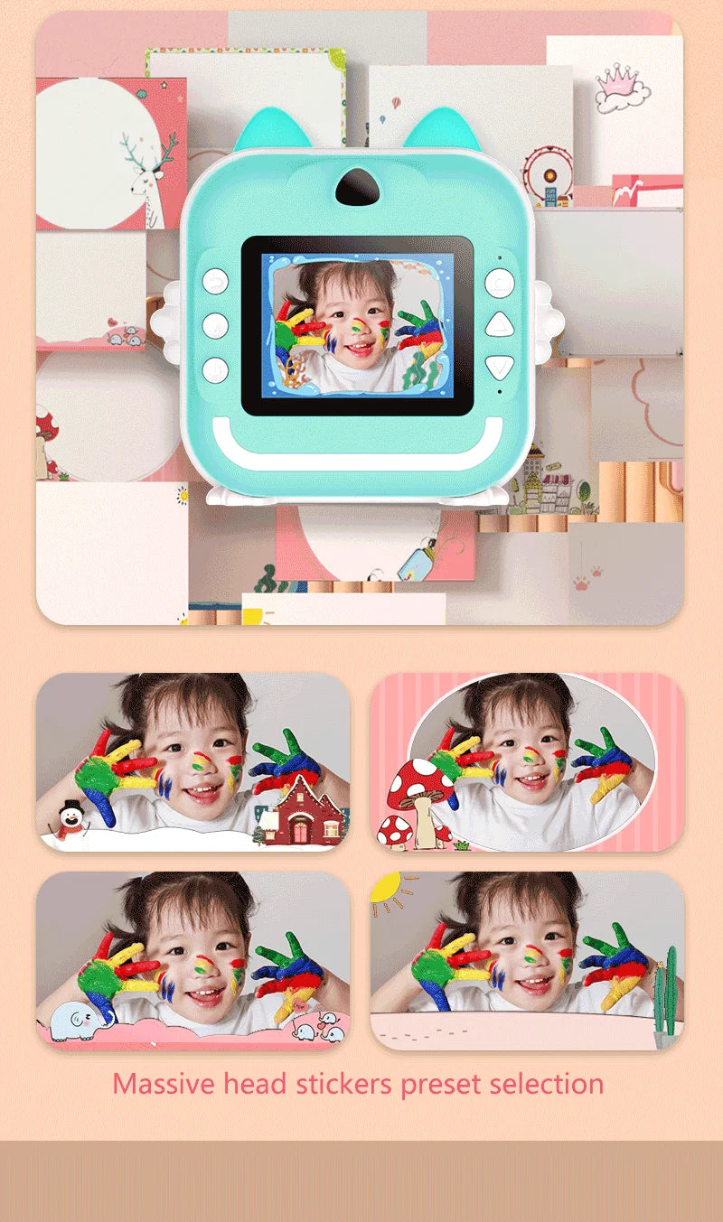 1080P HD Digital Camera Toys Instant Print for Kids With 32G Memory Card