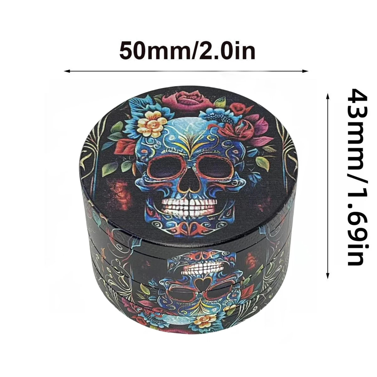 2inch Metal Skull Herb Grinder 4-Layers