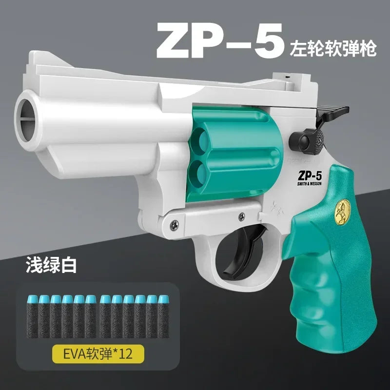 Soft Dart Bullet ZP5 Revolver Pistol Launcher Toy