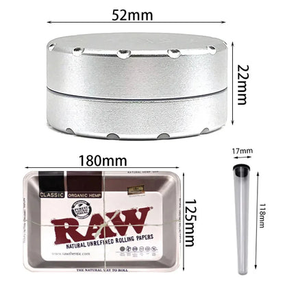 2-layer 50mm Herbal Tobacco Grinder Herb Metal Rolling Tray Kit