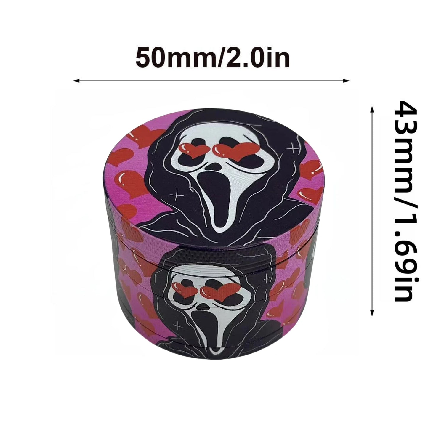 50mm Pink Ghost Herb Grinder Metal 4-layers