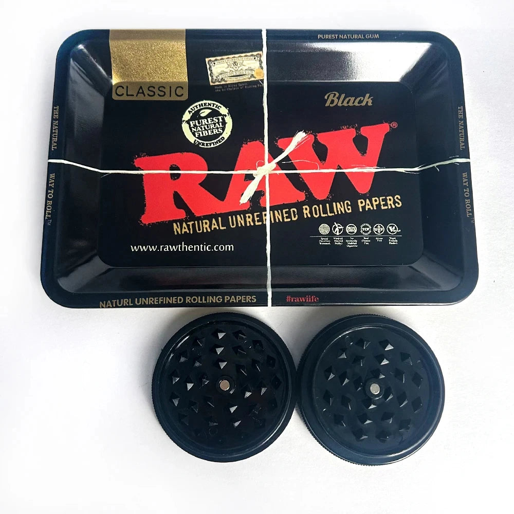 2-layer 50mm Herbal Tobacco Grinder Herb Metal Rolling Tray Kit