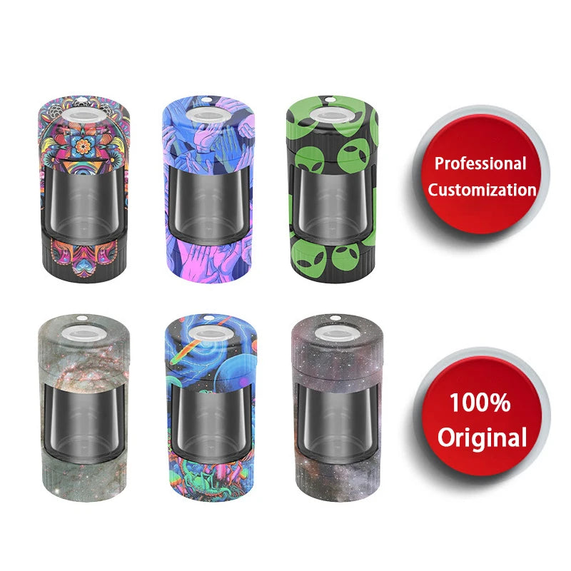 4 In 1 LED Tobacco Storage Jar with Grinder