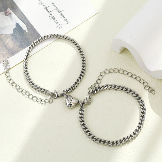 Stainless Steel Chain Love Magnet Attracts Bracelet