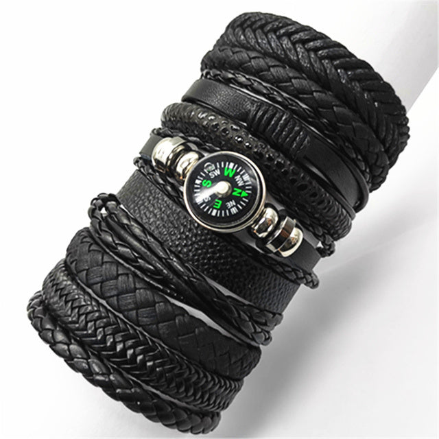 Fashion Bracelets 10pcs Set Wrap Woven Fashion Handmade Men